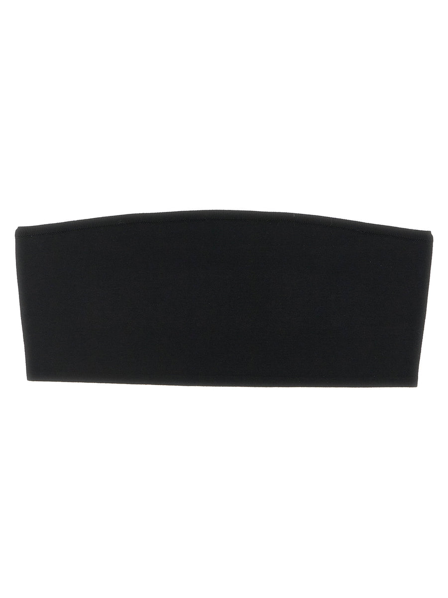 Max Mara Stretch Viscose Bandeau Bandeau Top — Black