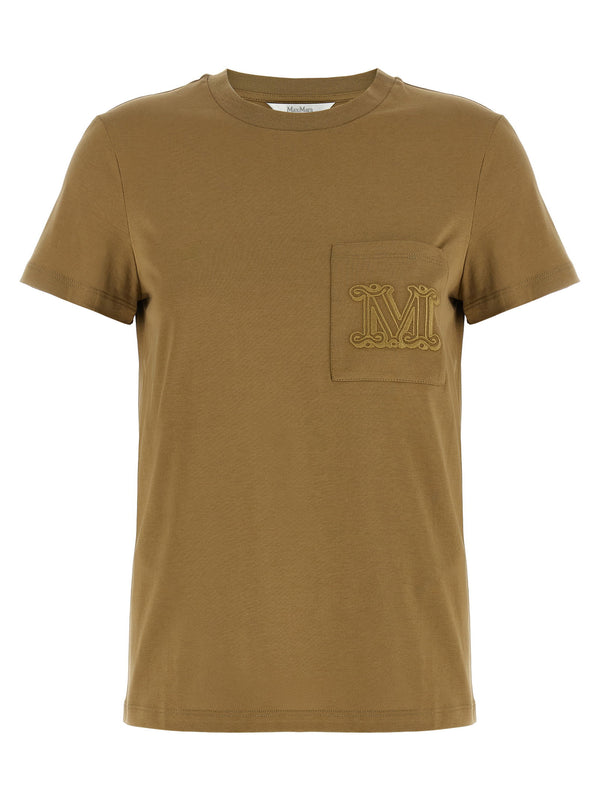 Max Mara Logo-Embroidered Cotton Jersey T-shirt — Camel