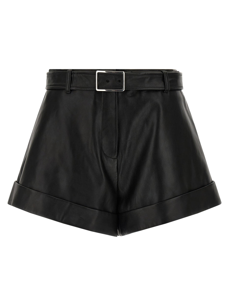 Sportmax جلد من شورت — أسود