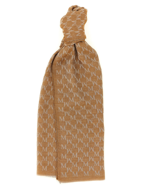 وشاح Max Mara Monogram جاكار — لون الجملي