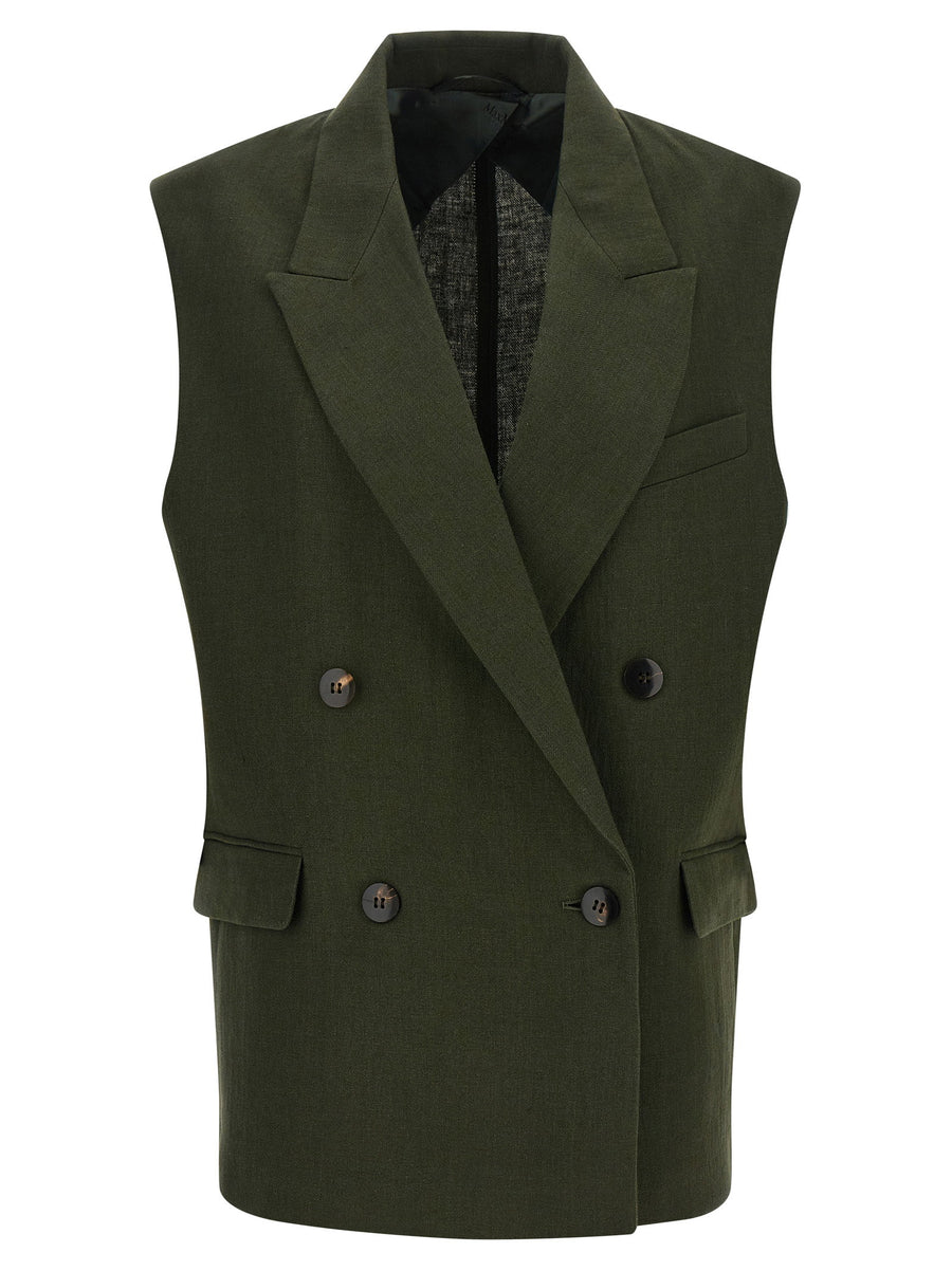 Max Mara Studio Vest — Olive Green