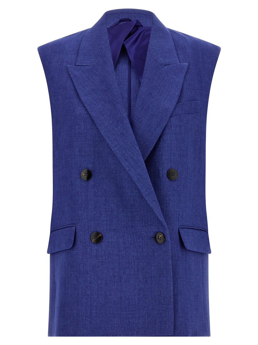 Max Mara Studio Mstaia Vest — Blue