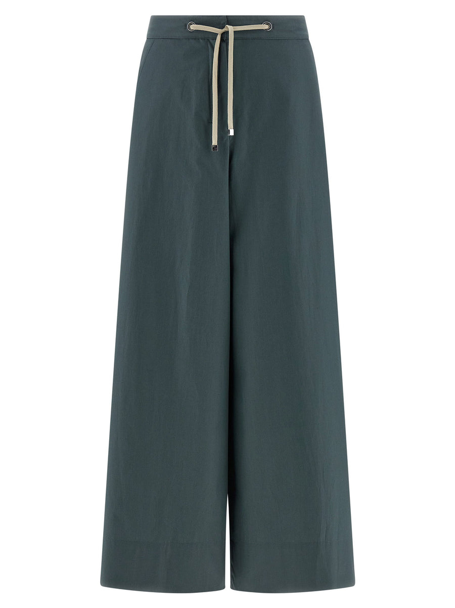 Max Mara 'S Wide-Flared Cotton Poplin Trousers — Teal