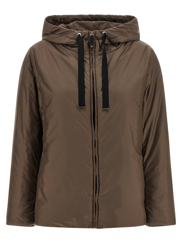 معطف مبطن مقاوم للماء من Max Mara The Cube كانفا جاكيت — بني