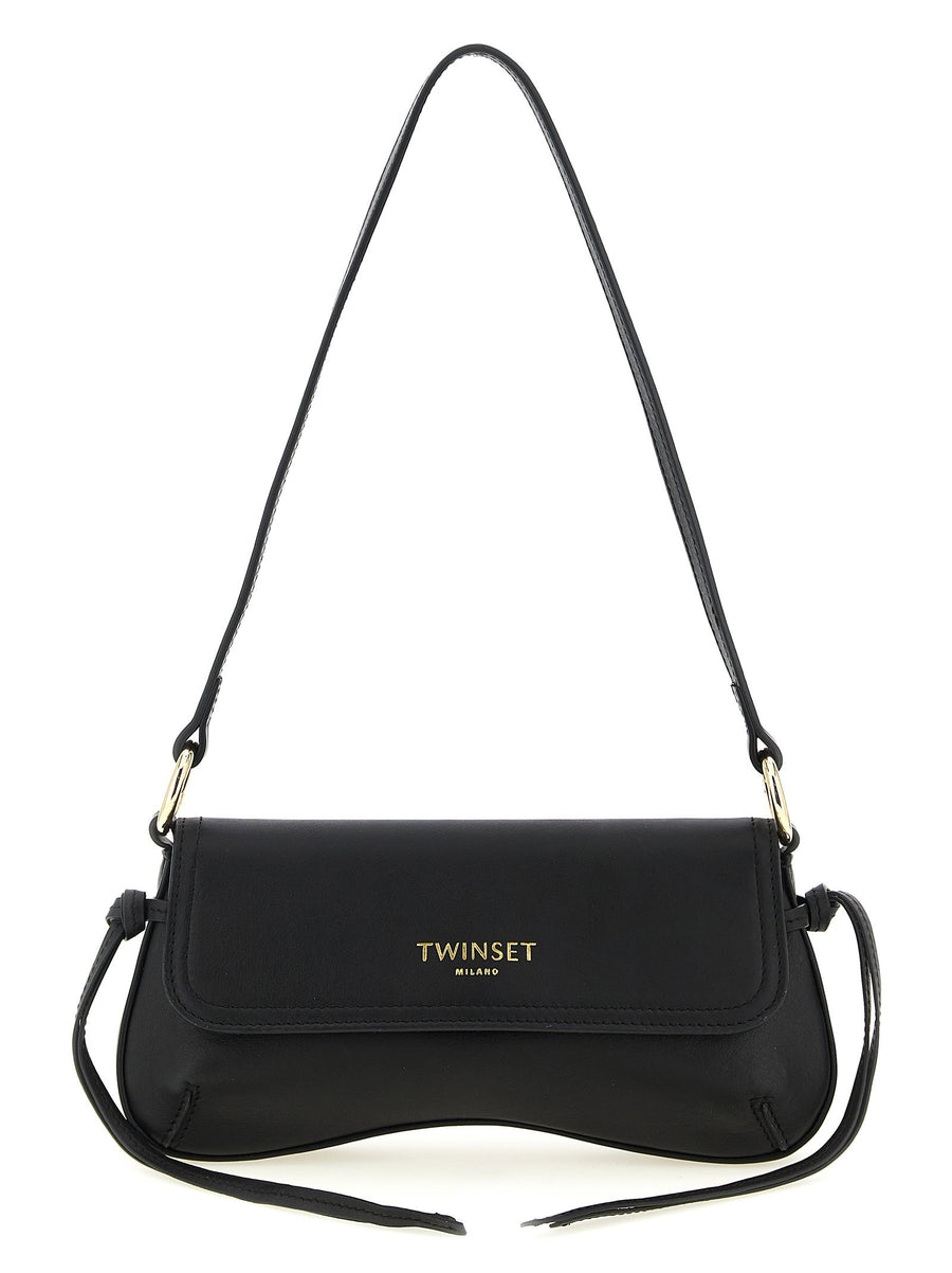 Twin Set Leather Shoulder Bag — Black