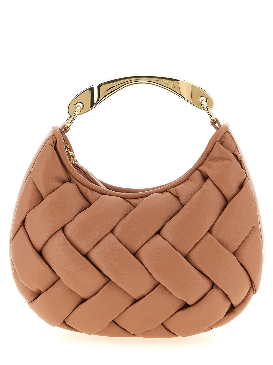 Twin Set Quilted Nappa Leather Shoulder Bag — Camel