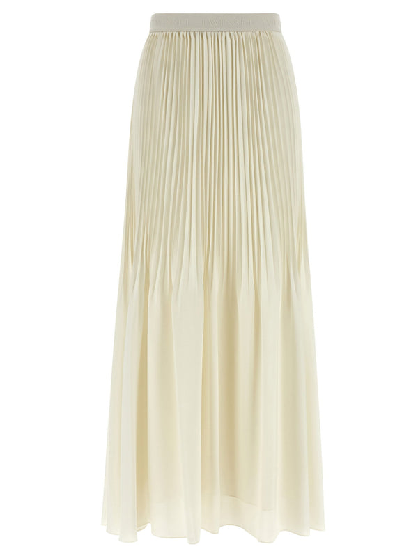 Twin Set Pleated Skirt — Cream