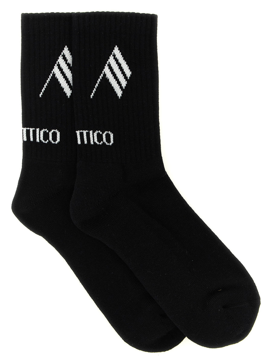 The Attico Stretch cotton blend socks in black