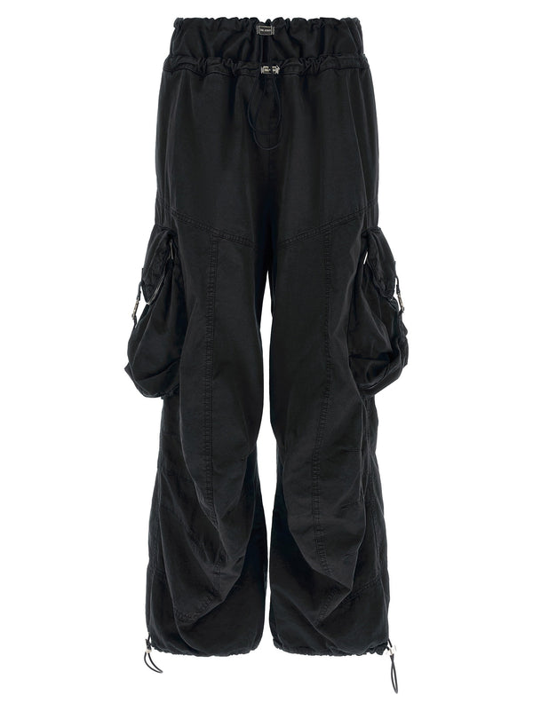 The Attico Cotton canvas cargo pants in black
