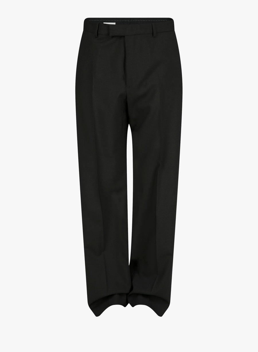 Pantalon Pinnet Long En Laine Vierge Noir Black Trousers