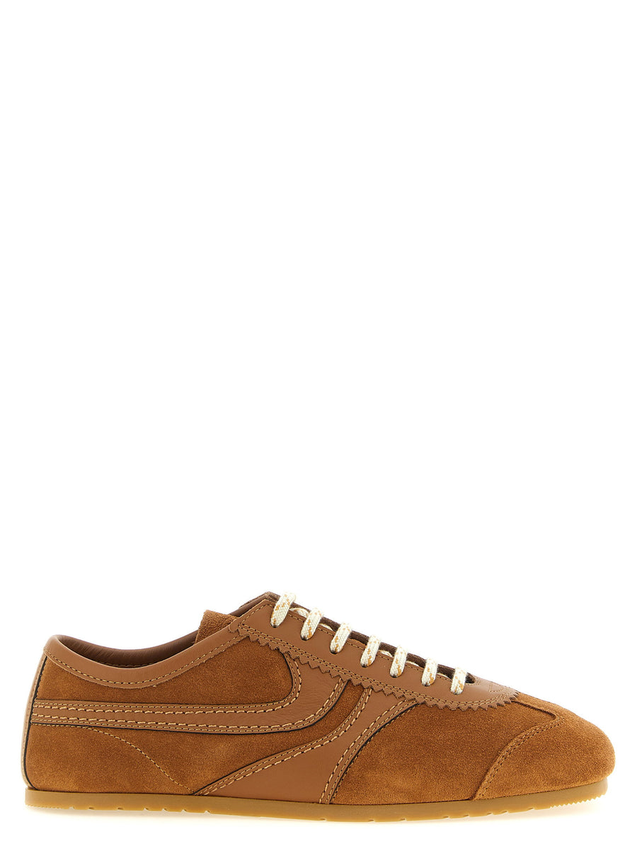 Dries Van Noten Suede Low-Top Sneaker — Tan