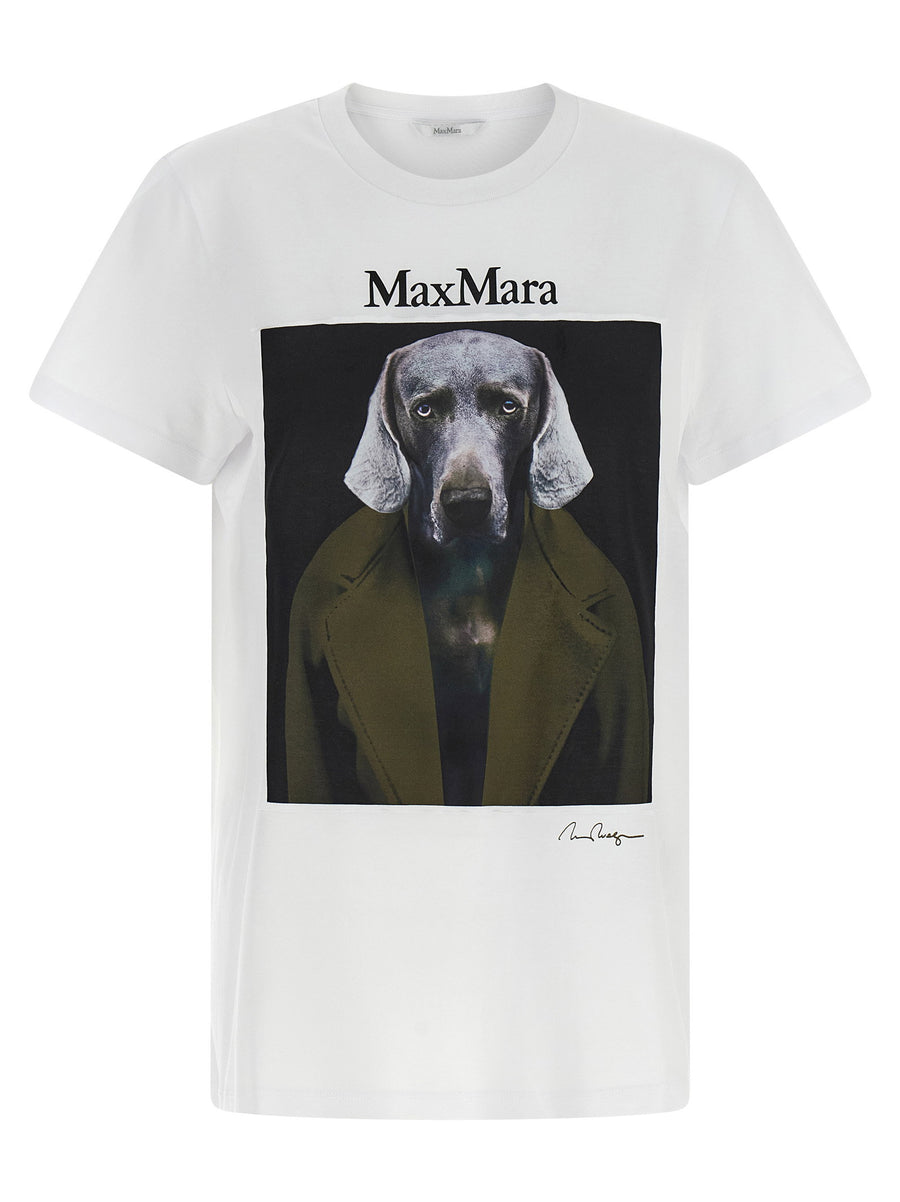 Max Mara Graphic-Print Cotton T-Shirt — White