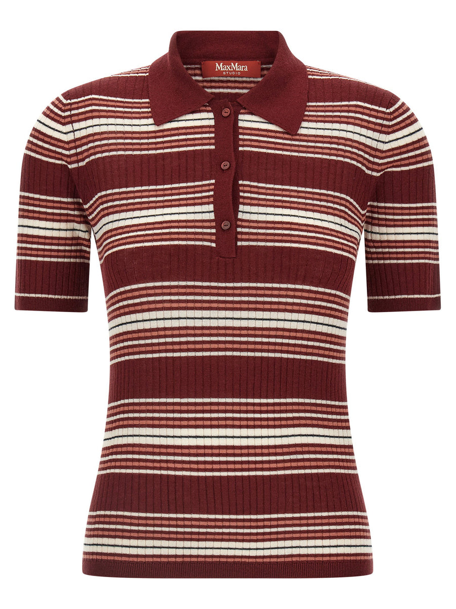 Max Mara Studio Polo Shirt — Burgundy