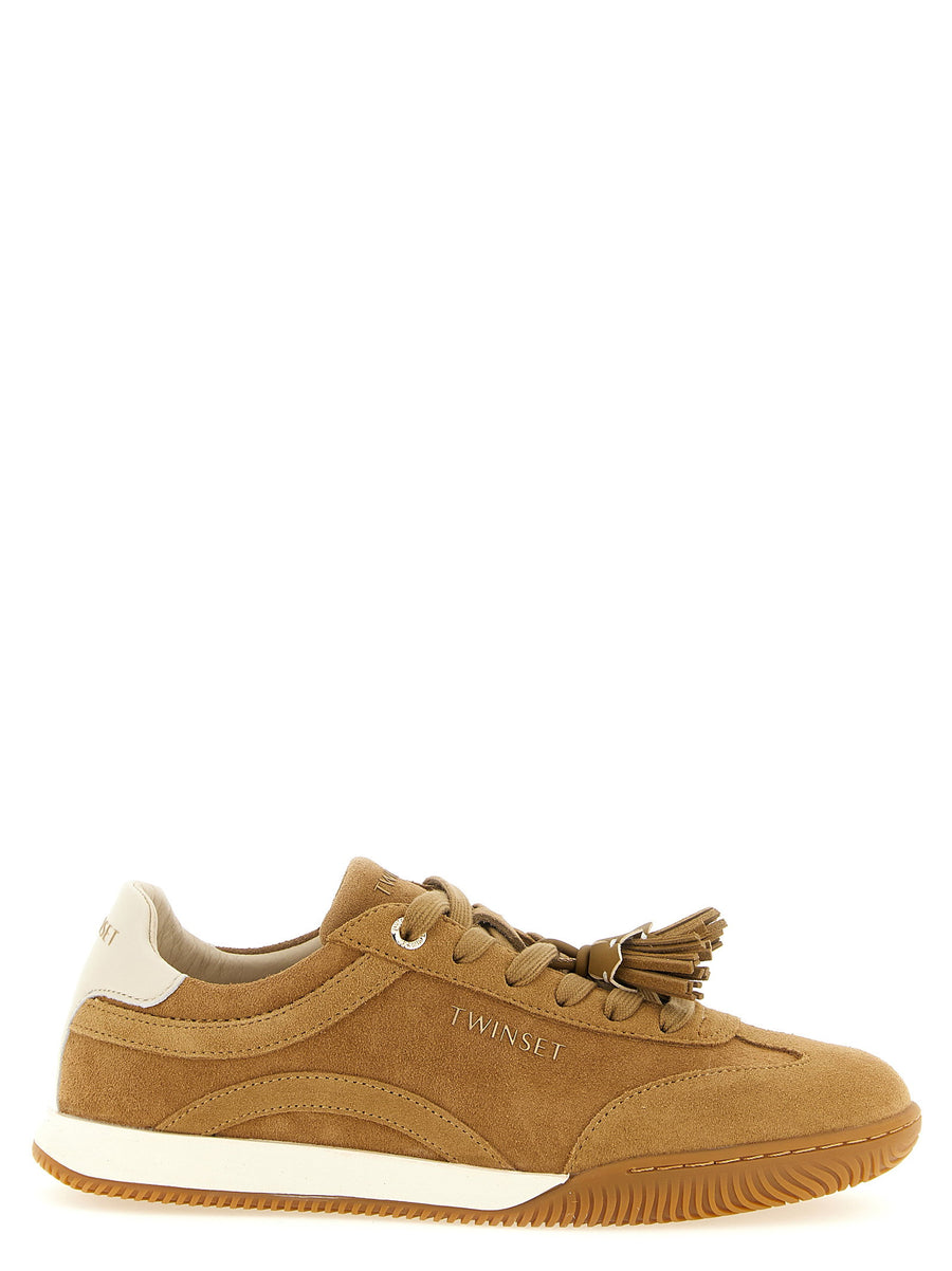 Twin Set Suede with Tassels Sneaker — Camel