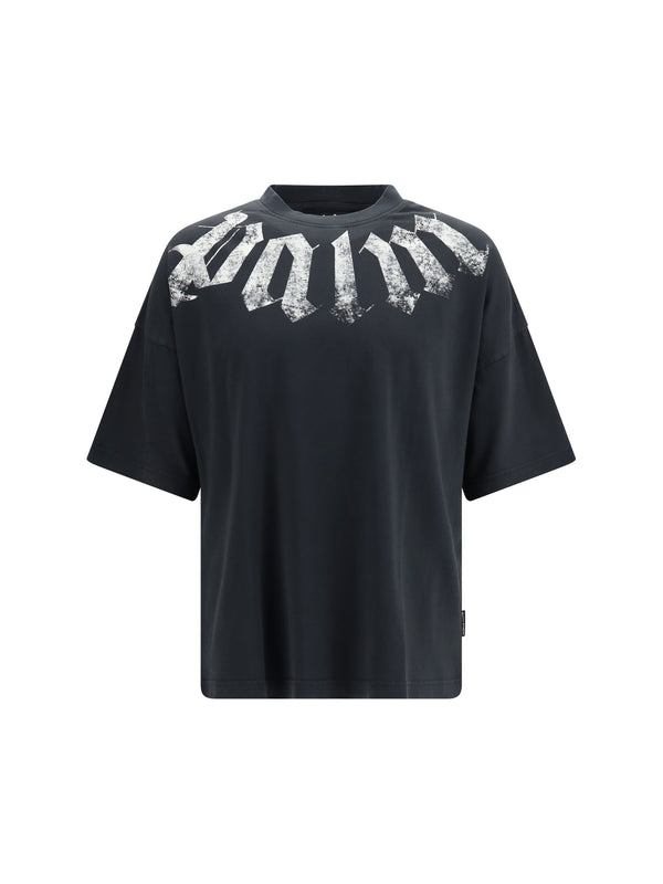 Big Neck Logo T-Shirt Black-off White Cotton T-shirts