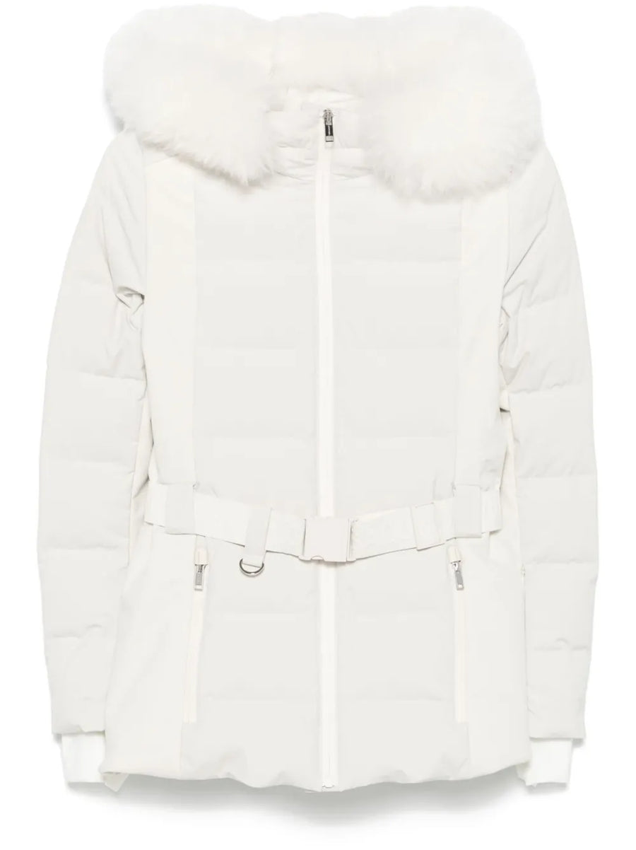 Yves Salomon Outer: Polyester 85% down jacket in white