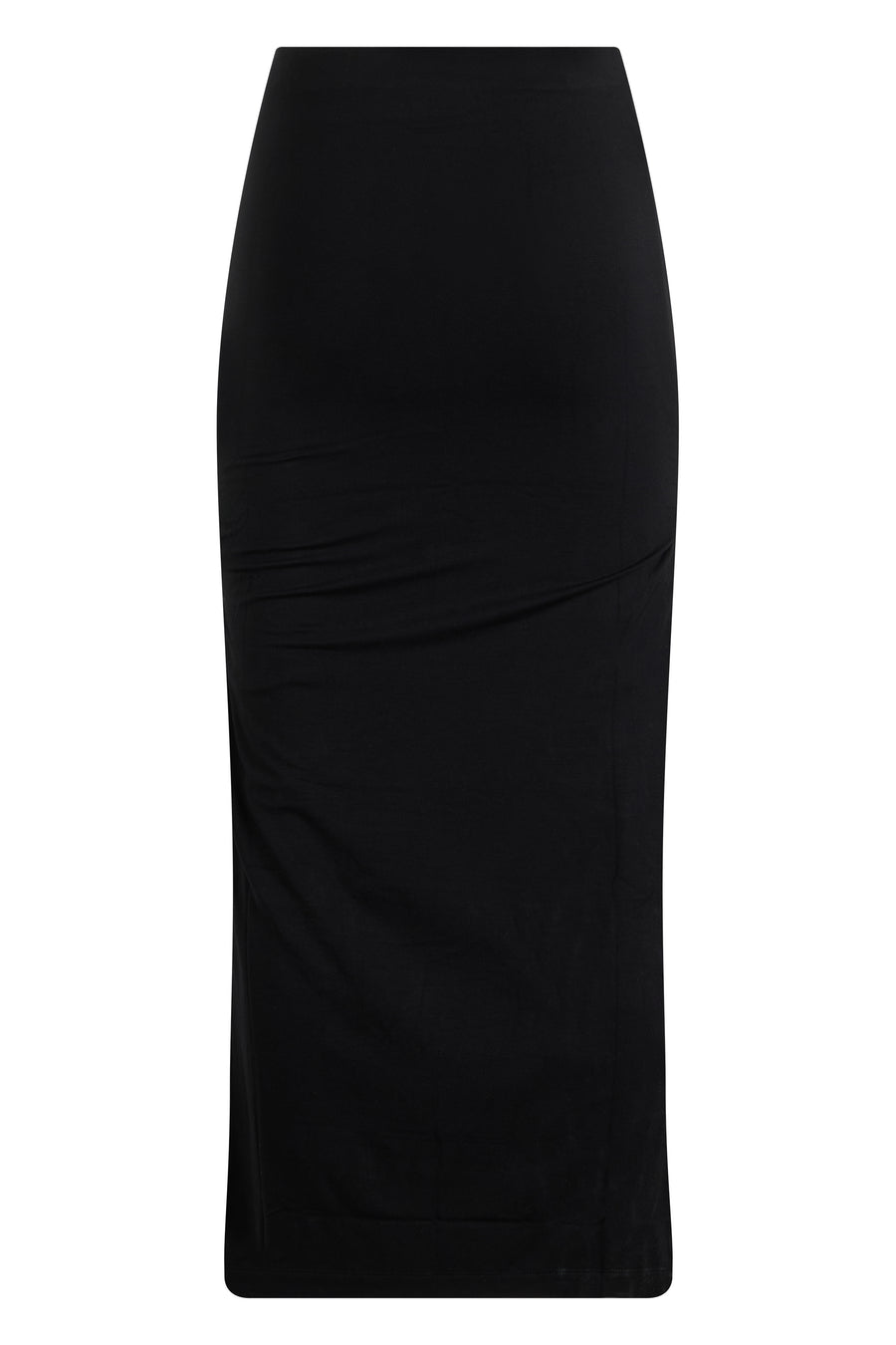 Skirt Long Slim-Fit Black Viscose