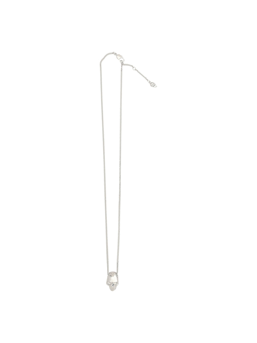 Skull Necklace With Beard Chain Palladium Brass Necklaces