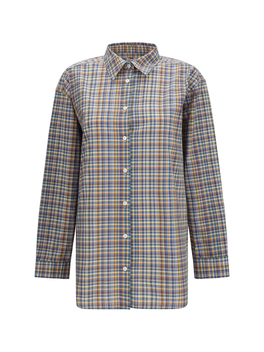 Cotton Shirt Blue-Orange Blue/orange