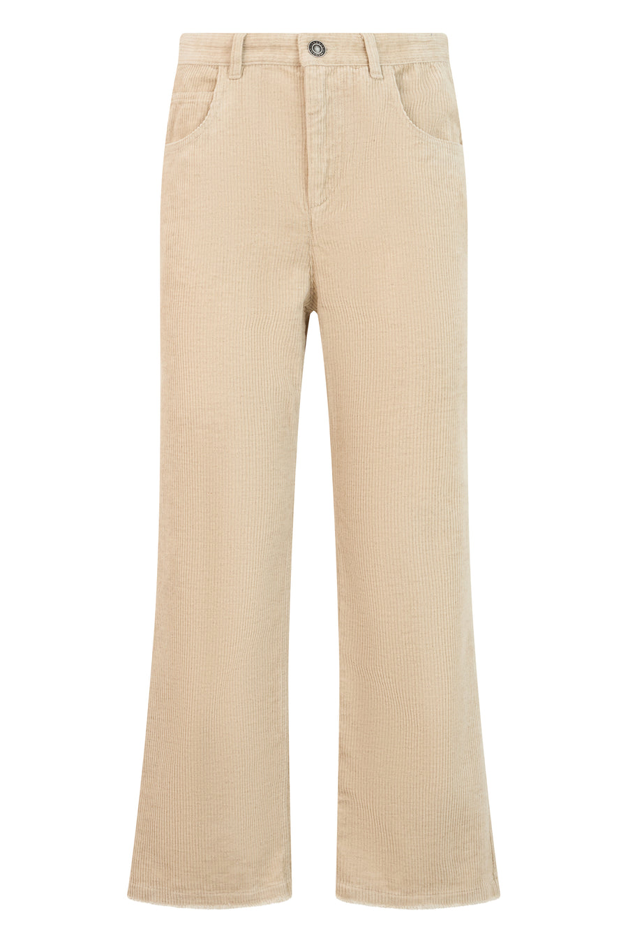 Flared Trousers Ecru Cotton