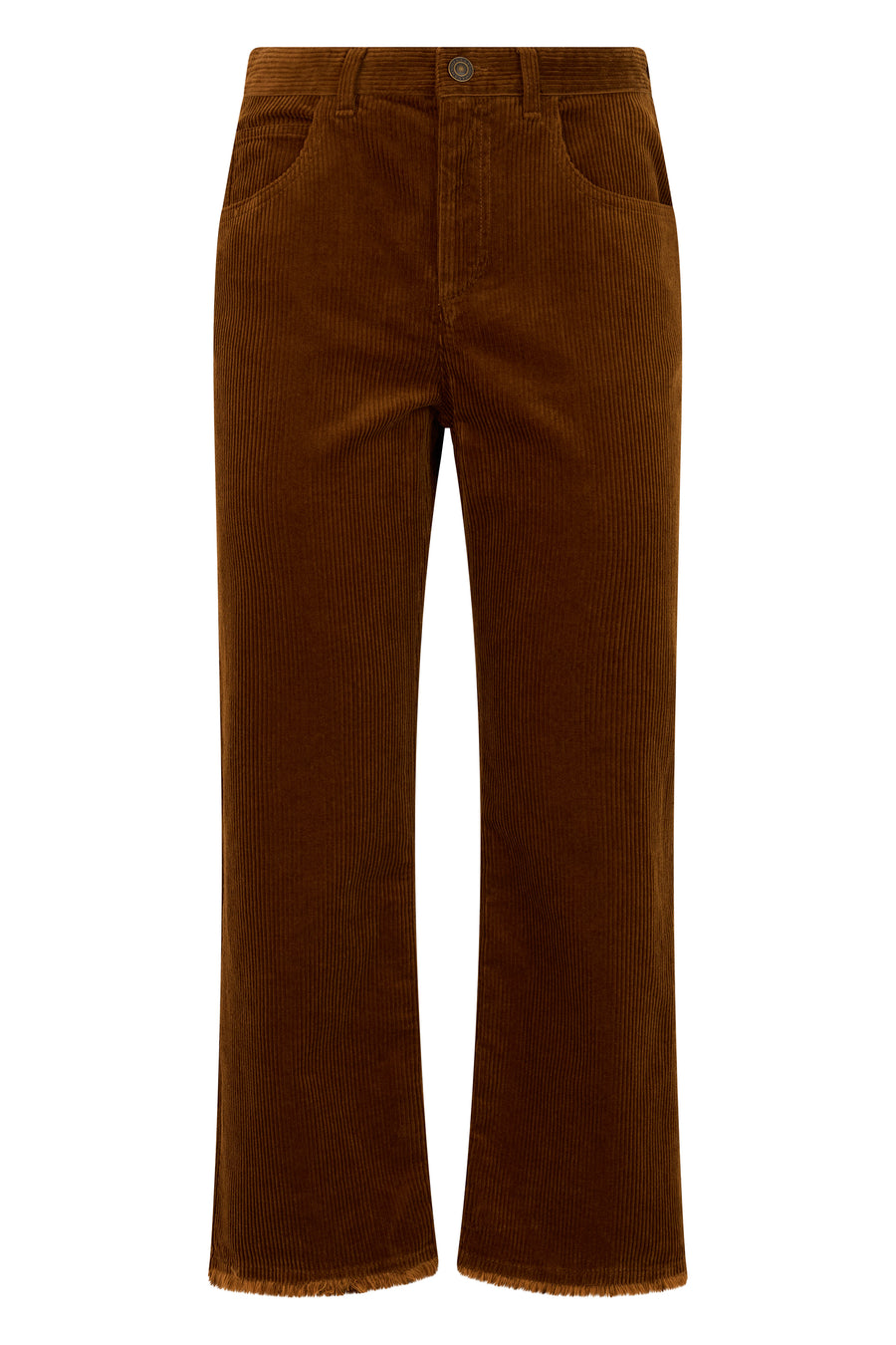 Flared Trousers Caramel Cotton