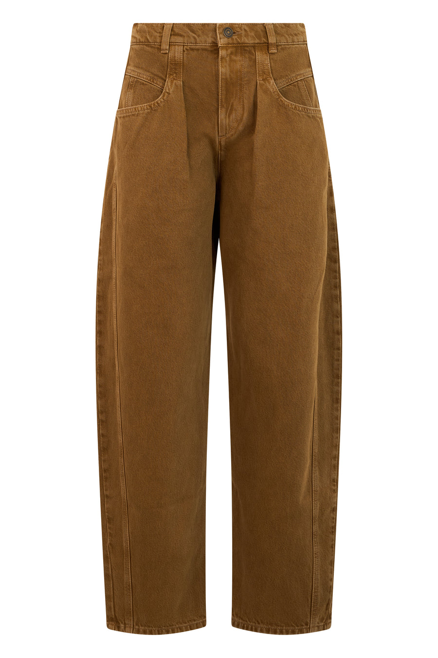 Wide-Leg Trousers Bronze Cotton