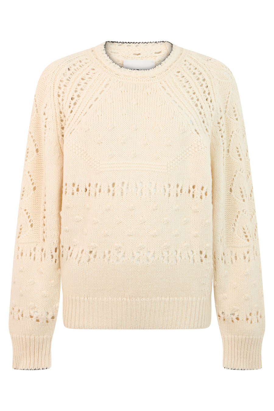 Long Sleeve Sweater Ecru Cotton