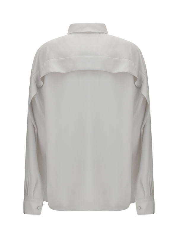 Long-Sleeve Shirt Amari Cloud White Silk