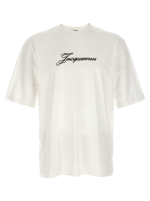 Jacquemus Logo-Embroidered Cotton-Hemp Blend T-shirt — White