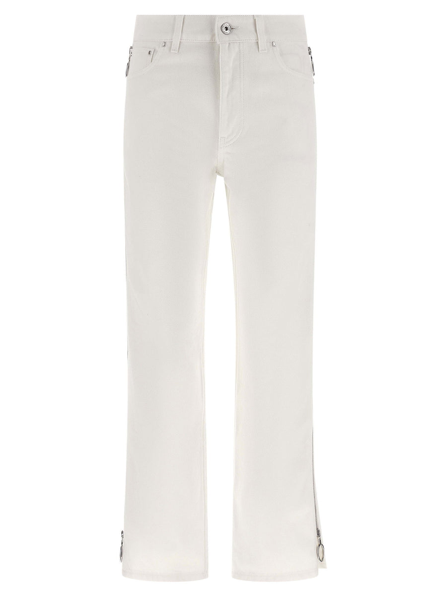 Paco Rabanne Zip-Detail Cotton Jeans — White