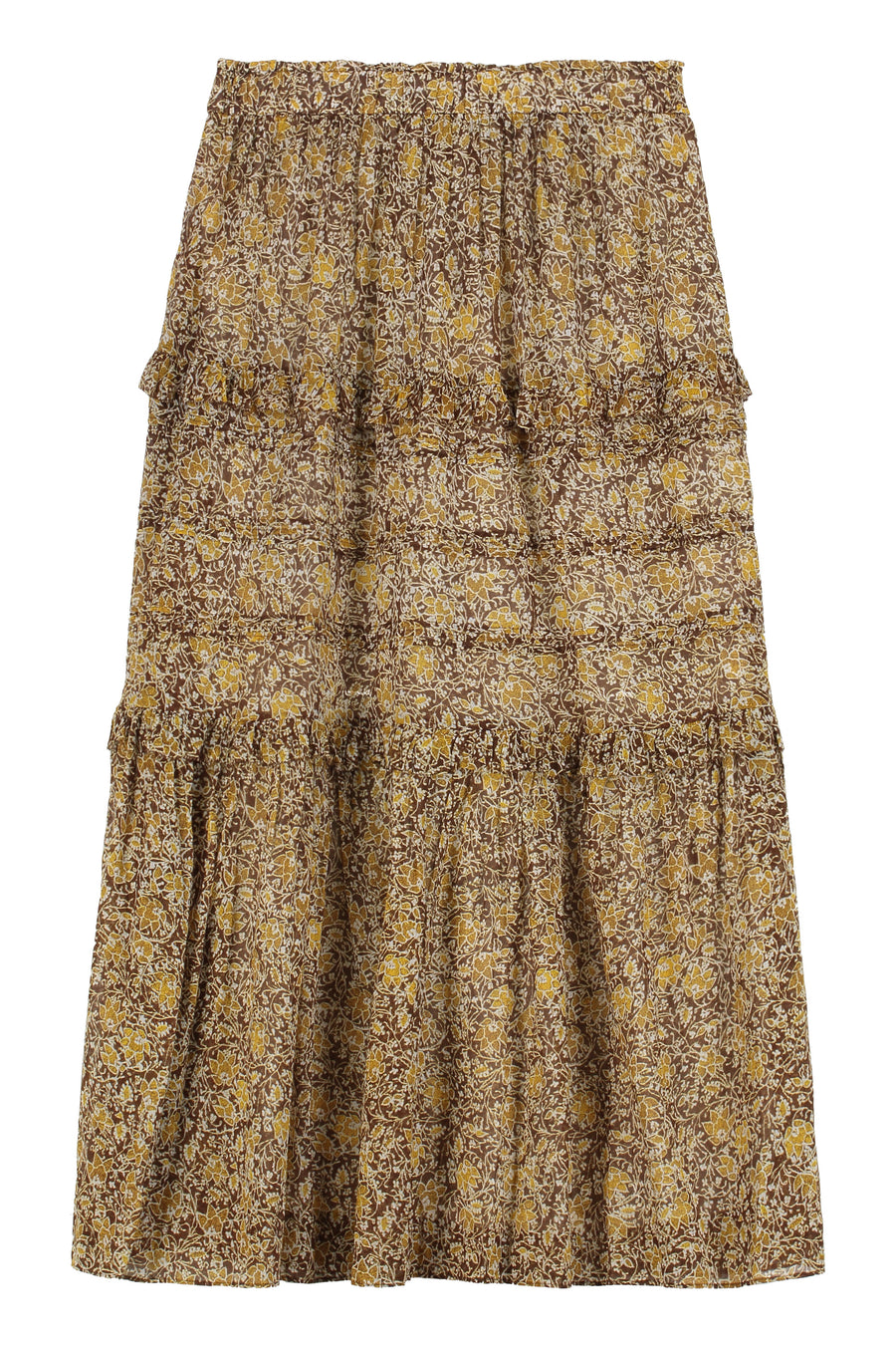 Floral Print Ruffle Skirt Cotton