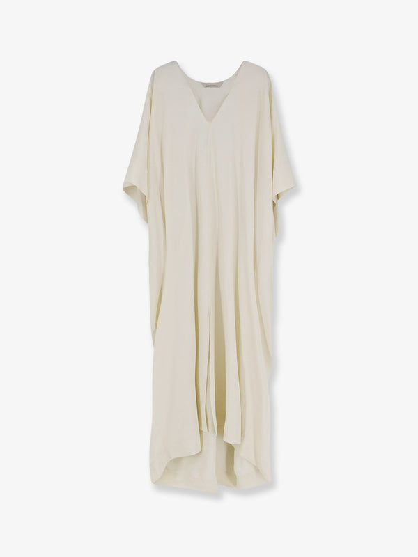 Long Viscose Dress Beige
