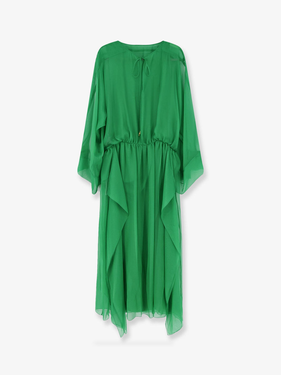 Long Silk Dress Green