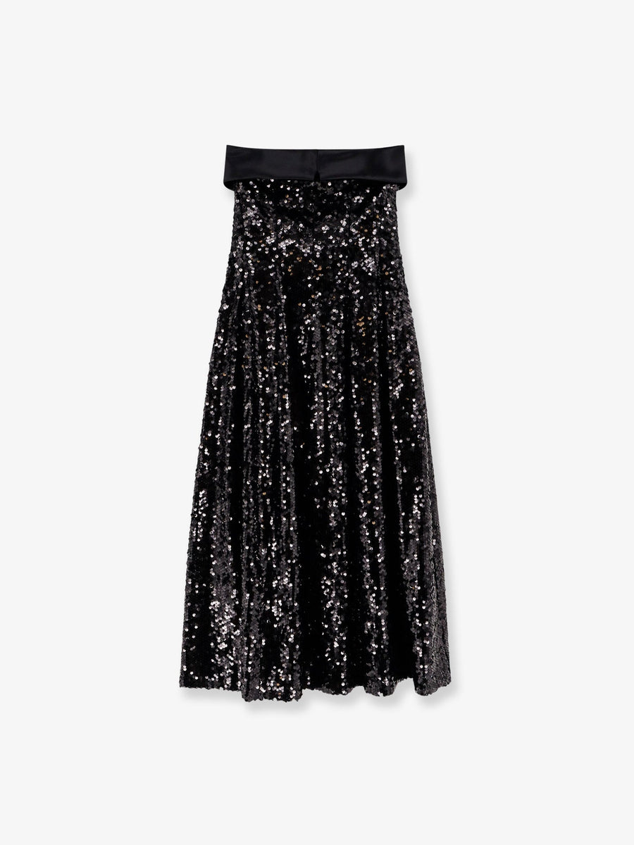 Dress With Sequins Black Polyester Evening Suits
