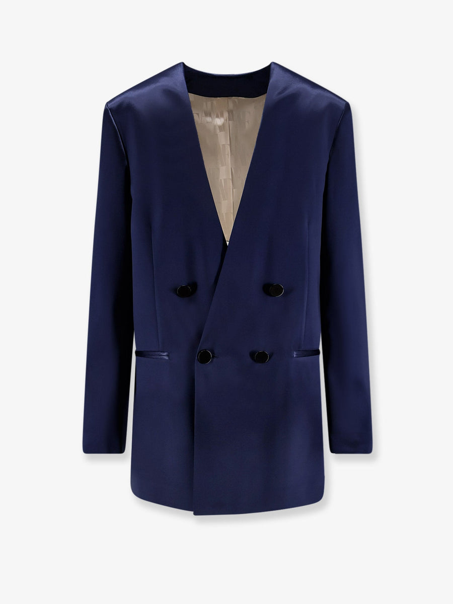 Blazer Satin Blue Viscose Blazers