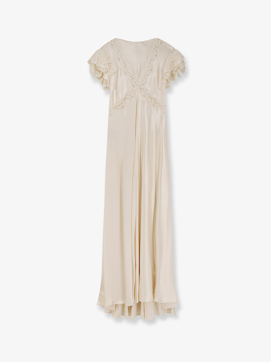 Viscose Long Dress Beige