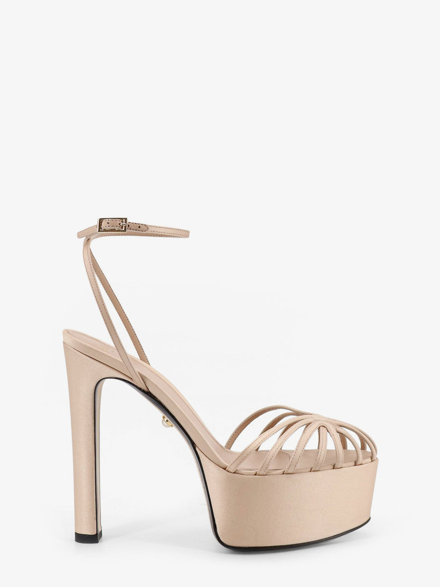Sandals Eva Satin Beige Satin/leather