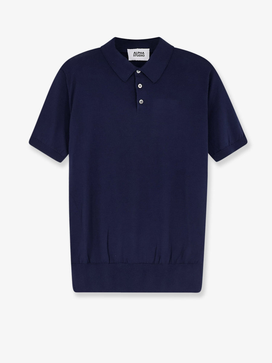 Polo Shirt Cotton-Silk Blue