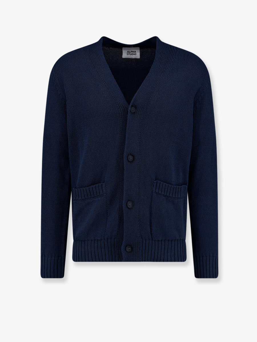 Cardigan V-Neck Blue Cotton