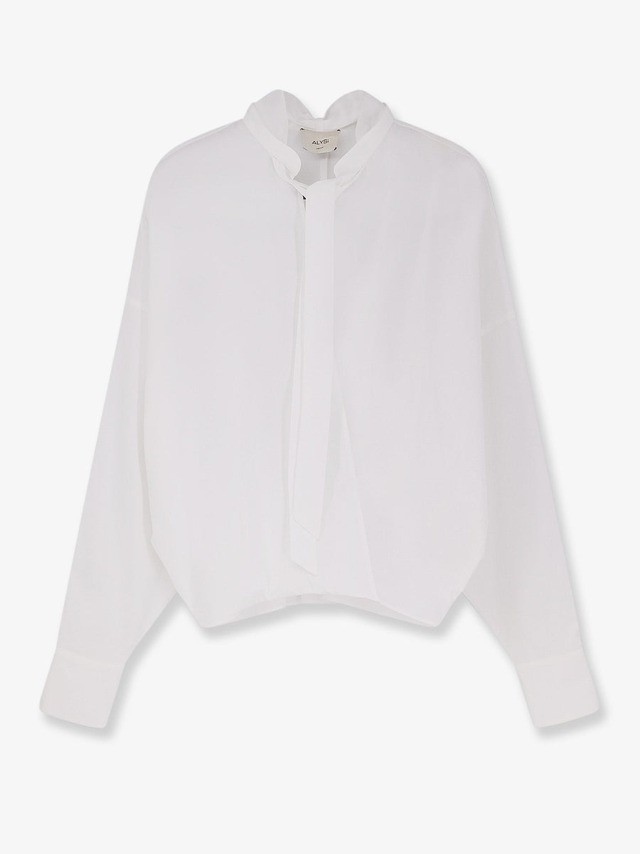 Cotton Shirt With Bow White