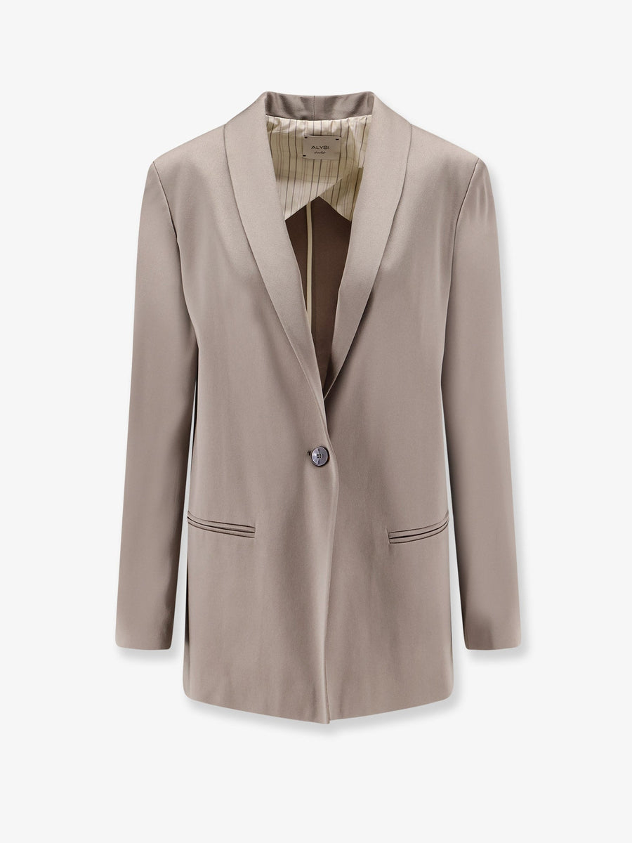 Blazer Satin Grey Acetate Blazers