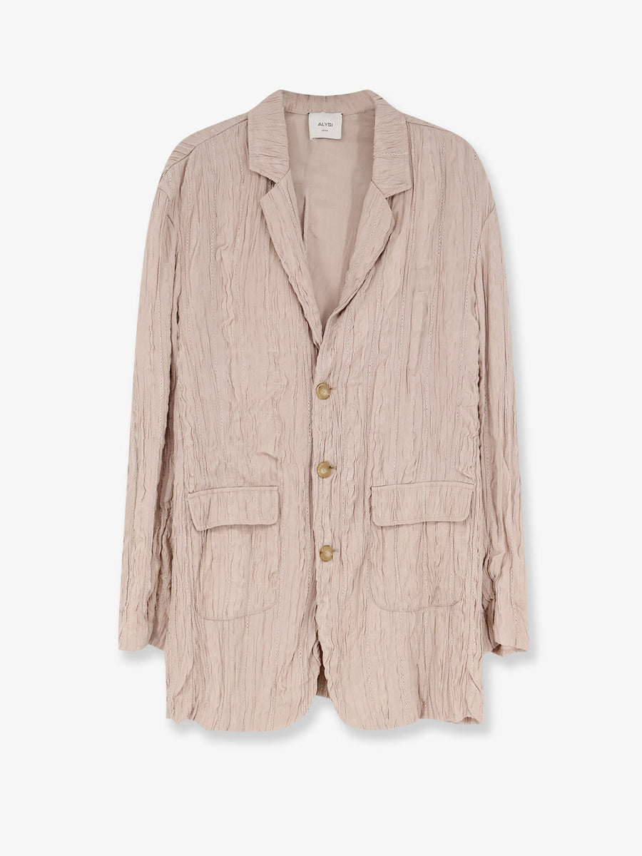 Blazer Wrinkled Viscose Beige Blazers