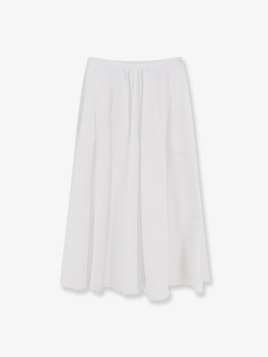 Long Cotton Skirt White