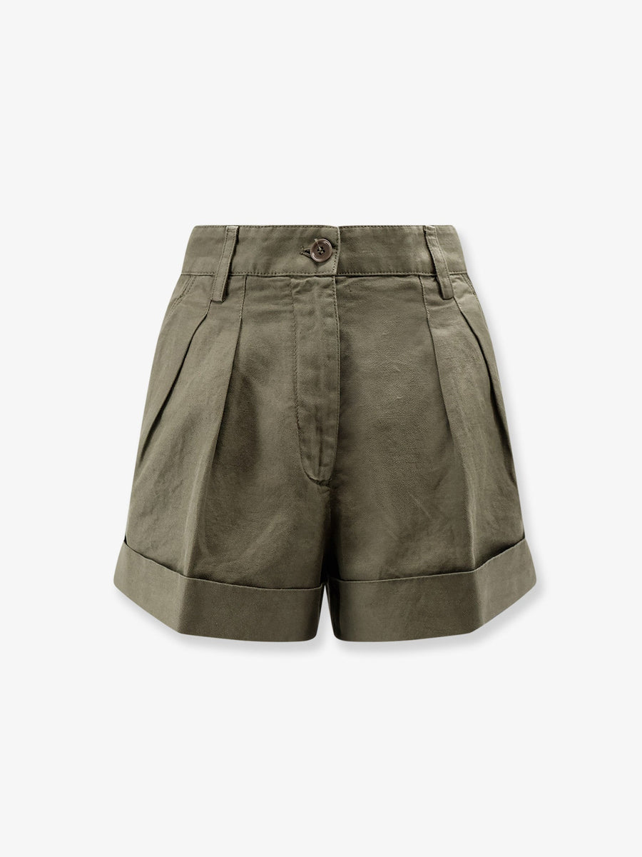 Shorts Cotton-Linen Green
