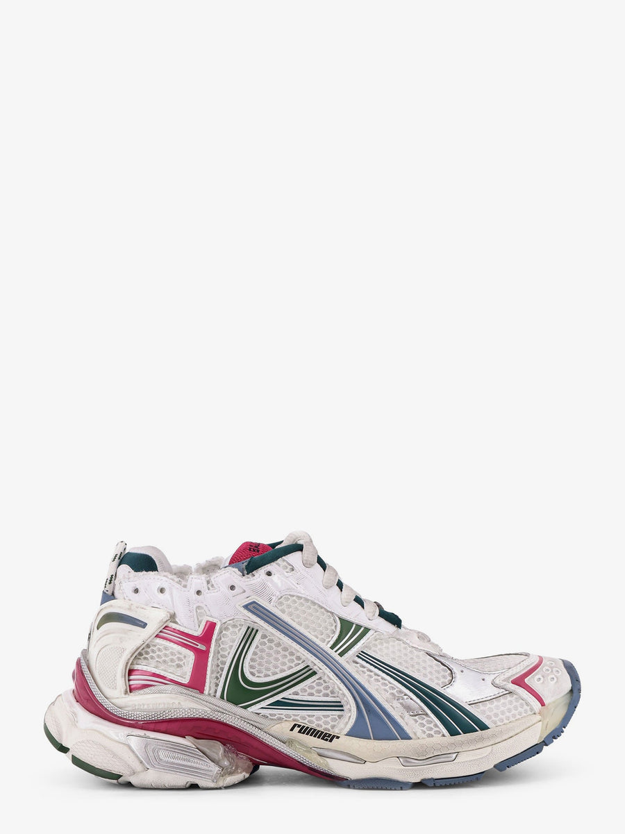Runner Low-Top Mesh Sneakers White Polyester Trainers