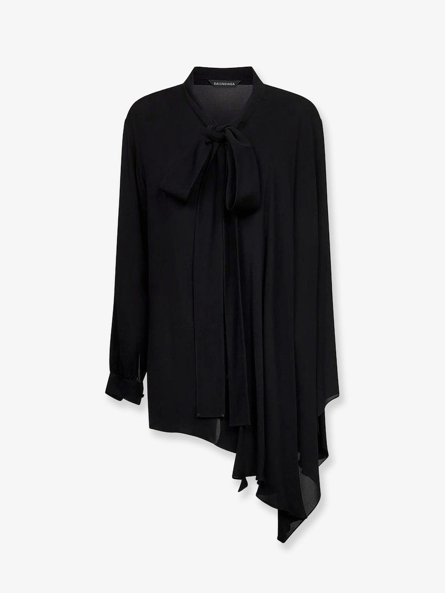 Silk Bow-Tie Shirt Black