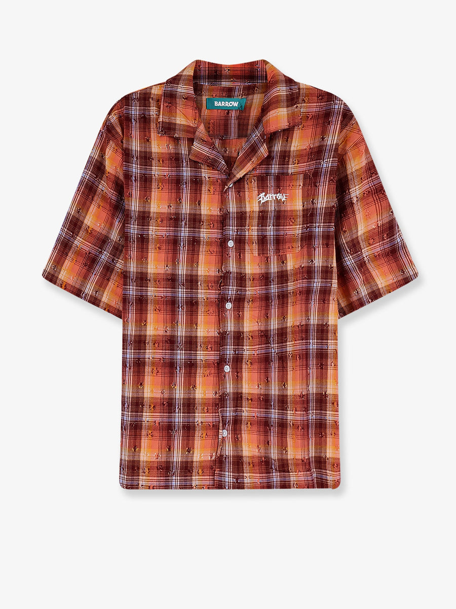 Shirt Bowling-Collar Cotton Orange