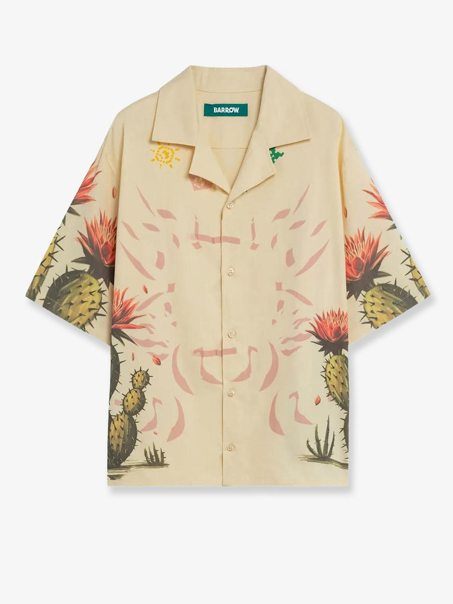 Cotton Shirt With Cactus Print White
