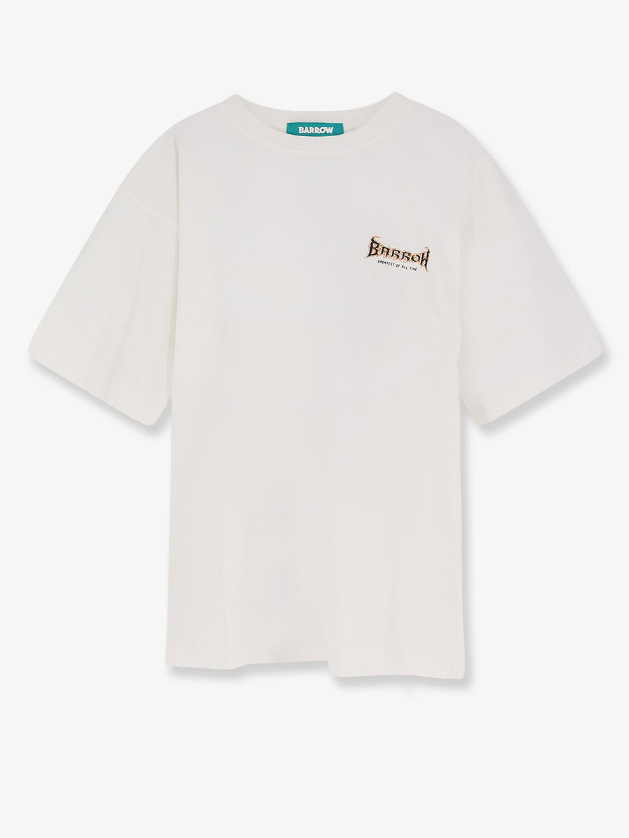 Cotton T-Shirt With Multicolored Logo White T-shirts