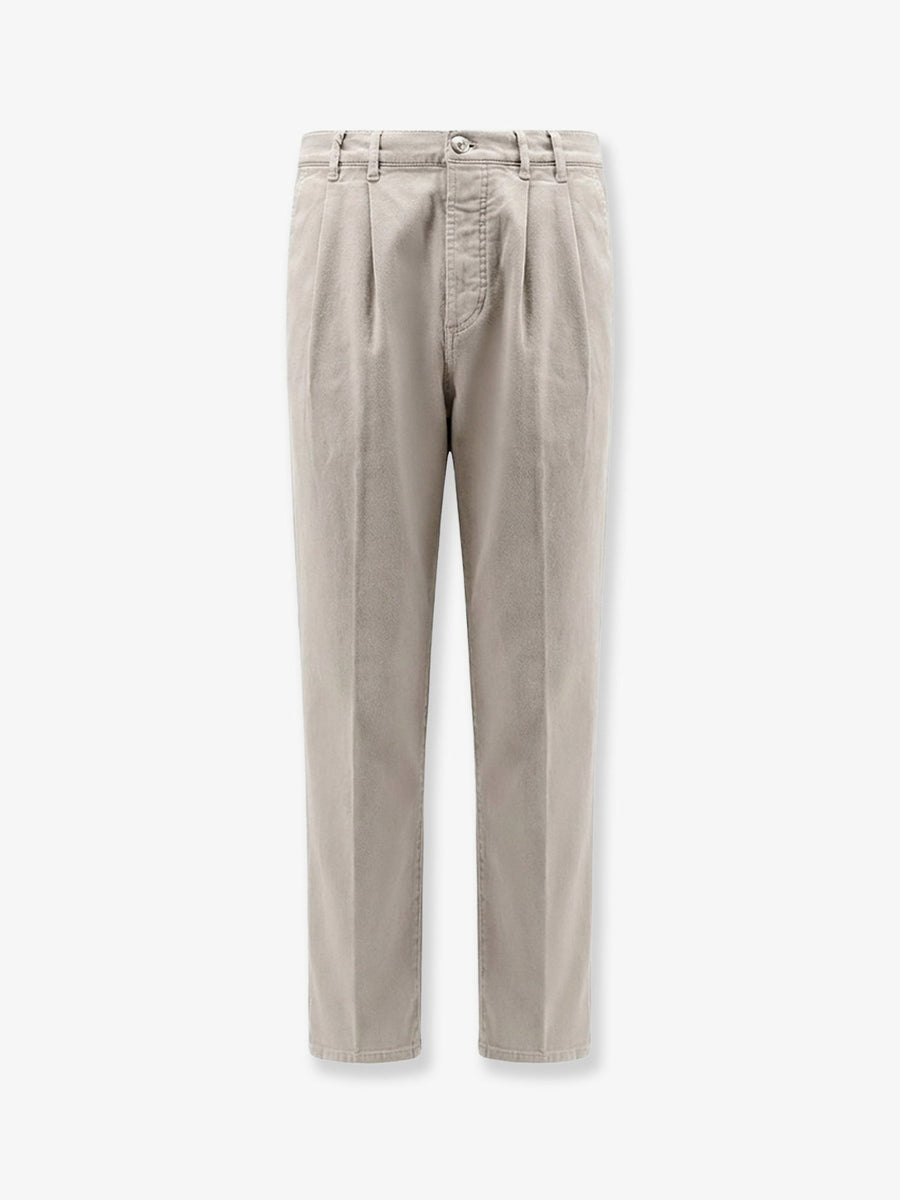 Canvas Trousers Grey Cotton